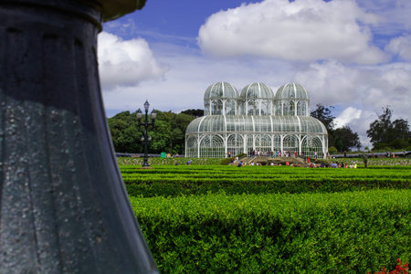 Curitiba, ParanÃ¡, Brazil - December 26, 2020: The architecture of the Curitiba Botanic Garden in Curitiba on a sunny day.のeditorial素材