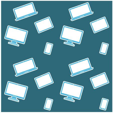 Gadget device pattern blue versionのイラスト素材