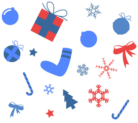 Christmas flat icon setのイラスト素材