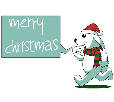 Rabbit Cartoon Christmas Illustrationのイラスト素材