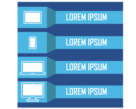 Gadget Device Infographic Design Clipart Attractive Horizontal Reflectionのイラスト素材
