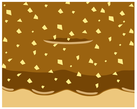 Donut illustration with chocolate cream and peanut backgroundのイラスト素材