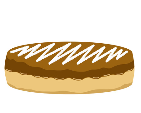 Donut illustration with chocolate cream and tasty white creamのイラスト素材