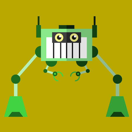 Robot illustration 02 flat design viewのイラスト素材