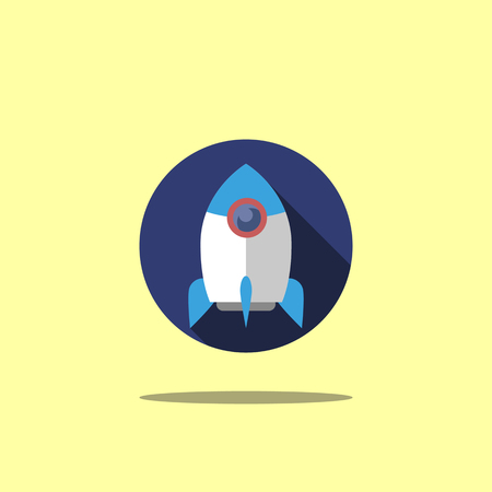 Space icon illustration rocket flatのイラスト素材