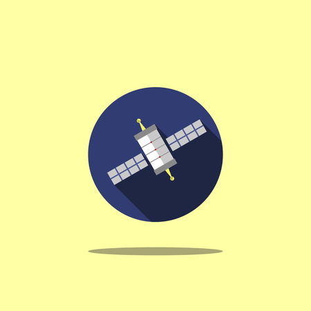 Space icon illustration satellite flatのイラスト素材