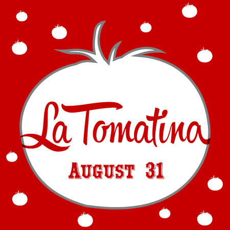 La tomatina design illustration, a tomatoes festival in spainのイラスト素材