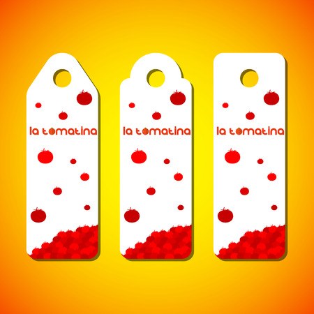 La tomatina design illustration, a tomatoes festival in spain of hangerのイラスト素材