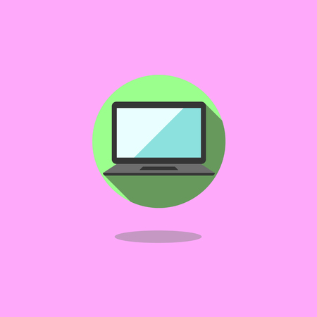 Flat icon illustration of laptopのイラスト素材