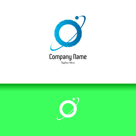 Wheel of planet lowercase flat design templateのイラスト素材