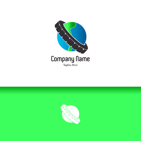 Wheel of planet lowercase flat design templateのイラスト素材
