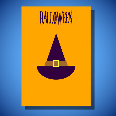 Halloween flyer flat style design illustration, threndy and cute cartoonのイラスト素材