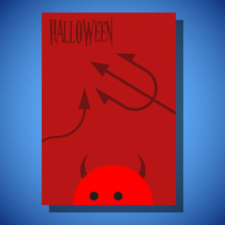 Halloween flyer flat style design illustration, threndy and cute cartoonのイラスト素材