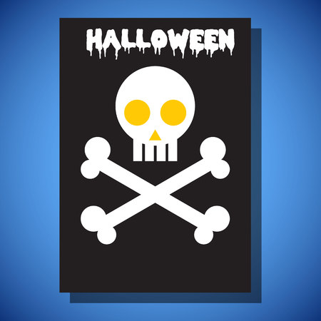 Halloween flyer flat style design illustration, threndy and cute cartoonのイラスト素材