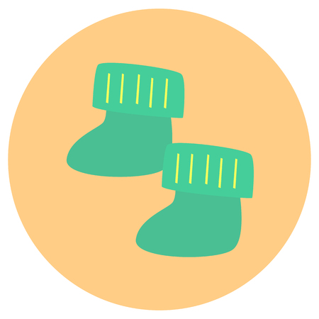 Cute socks for baby icon in trendy flat style isolated on grey background. Baby symbol for your design, UI.のイラスト素材