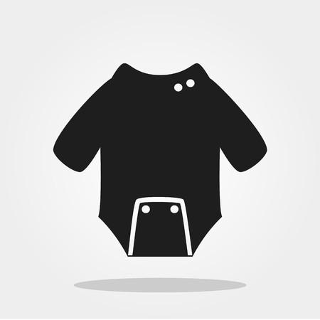 Baby suit cute icon in trendy flat style isolated on color background. Baby symbol for your design, UI.のイラスト素材