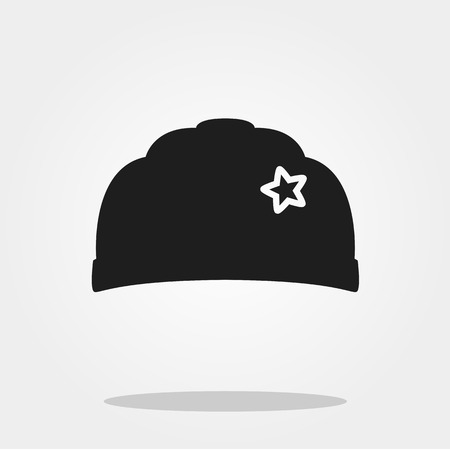 Baby cap cute icon in trendy flat style isolated on color background. Baby symbol for your design, UI.のイラスト素材