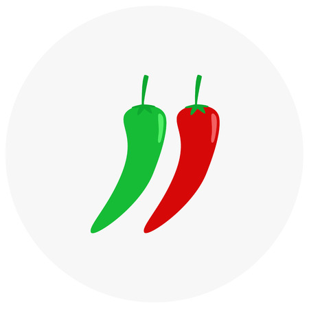 Chili icon in trendy flat style isolated on color background.のイラスト素材