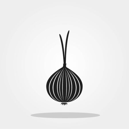 Onion icon in trendy flat style isolated on color background.のイラスト素材