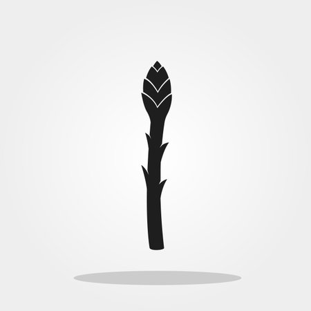 Asparagus icon in trendy flat style isolated on color background.のイラスト素材
