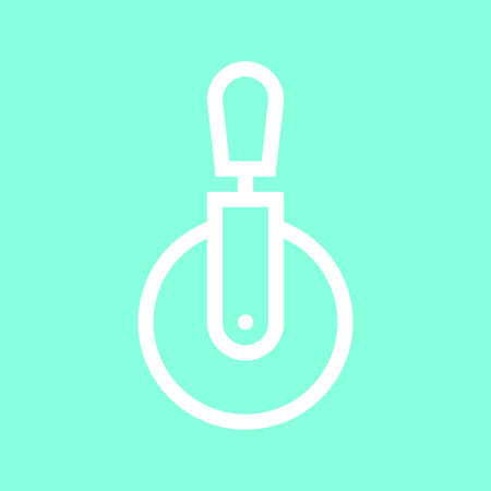 Pizza cutter icon in trendy flat style isolated on grey background.のイラスト素材