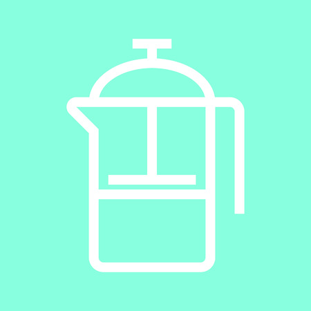 French press icon in trendy flat style isolated on grey background.のイラスト素材