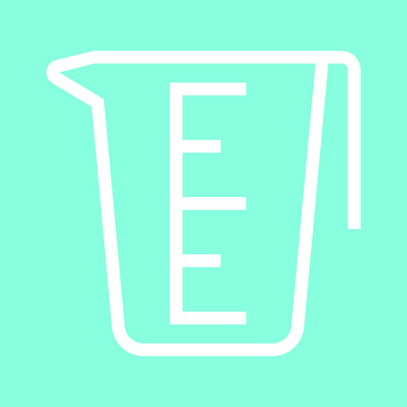 Measuring cup icon in trendy flat style isolated on grey background.のイラスト素材