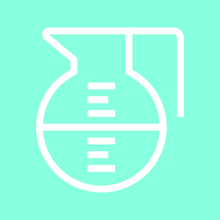 Coffee pot icon in trendy flat style isolated on grey background.のイラスト素材