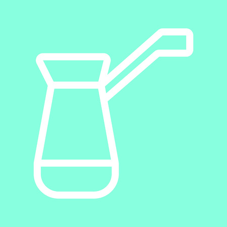 Cezve icon in trendy flat style isolated on grey background.のイラスト素材