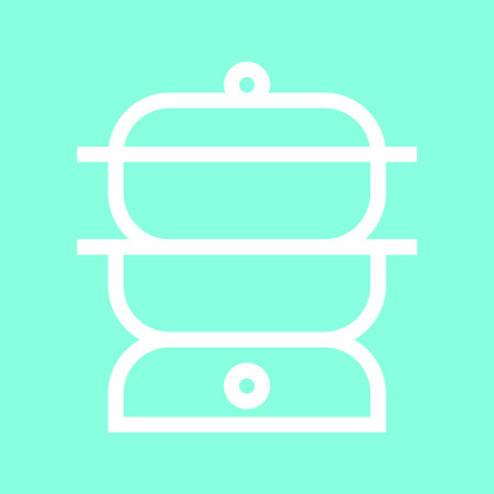 Double boiler icon in trendy flat style isolated on grey background. Kitchen symbol for your designのイラスト素材