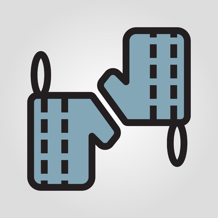 Oven glove icon in trendy flat style isolated on grey background. Kitchen symbol for your designのイラスト素材