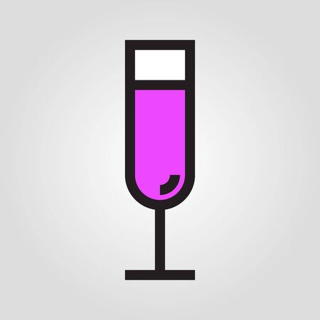Champagne glass icon in trendy flat style isolated on grey background. Kitchen symbol for your designのイラスト素材