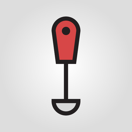 Soup spoon icon in trendy flat style isolated on grey background.のイラスト素材