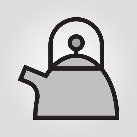 Teapot icon in trendy flat style isolated on grey background.のイラスト素材