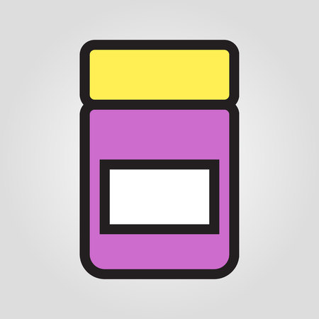 Jam jar icon in trendy flat style isolated on grey background.のイラスト素材