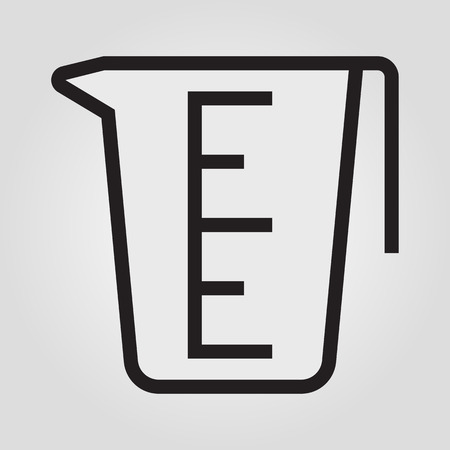 Measuring cup icon in trendy flat style isolated on grey background.のイラスト素材