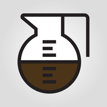 Coffee pot icon in trendy flat style isolated on grey background.のイラスト素材