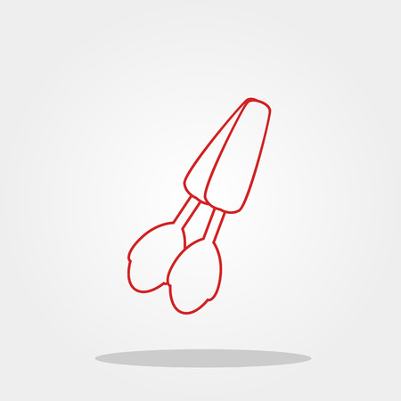Spoon cute icon in trendy flat style isolated on color background. Kitchenware symbol for your design, logo, UI. Vector illustration, EPS10.のイラスト素材