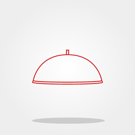 Food cover cute icon in trendy flat style isolated on color background. Kitchenware symbol for your design, logo, UI. Vector illustration, EPS10.のイラスト素材