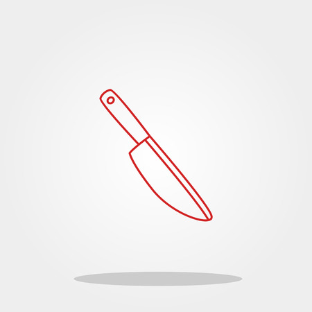 Knife cute icon in trendy flat style isolated on color background. Kitchenware symbol for your design, logo, UI. Vector illustration, EPS10.のイラスト素材