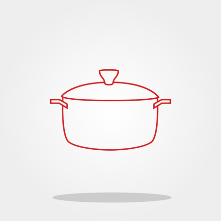 Pot cute icon in trendy flat style isolated on color background. Kitchenware symbol for your design, logo, UI. Vector illustration, EPS10.のイラスト素材