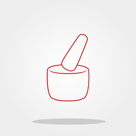 Pestle and mortar icon in trendy flat style.のイラスト素材