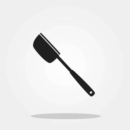 Soup spoon cute icon in trendy flat style isolated on color background. Kitchenware symbol for your design, logo, UI. Vector illustration, EPS10.のイラスト素材