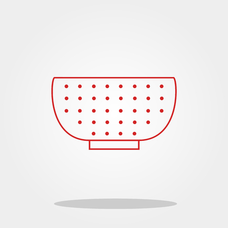 Colander cute icon in trendy flat style isolated on color background. Kitchenware symbol for your designのイラスト素材