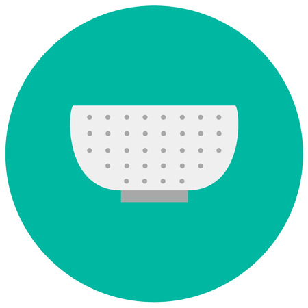 Colander cute icon in trendy flat style isolated on color background. Kitchenware symbol for your designのイラスト素材