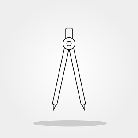 Compass cute icon in trendy flat style isolated on grey background. School symbol for your design, logo, UI. Vector illustration, EPS10.のイラスト素材