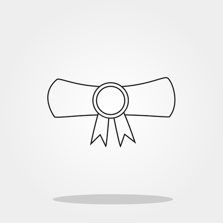 Sertification cute icon in trendy flat style isolated on grey background. School symbol for your design, logo, UI. Vector illustration, EPS10.のイラスト素材