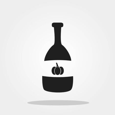 Pumpkin juice, maple syrup cute icon in trendy flat style isolated on color background. Thanksgiving symbol for your designのイラスト素材