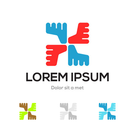 Windwill bird wing lowercase flat logo design templateのイラスト素材