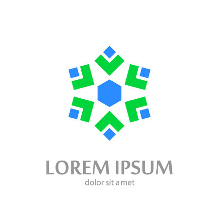 Humanity flower lowercase flat logo design templateのイラスト素材